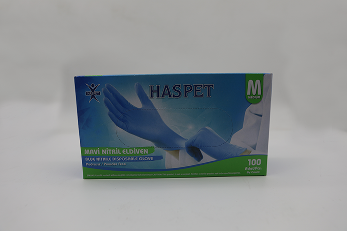 Haspet Nitril Eldiven Mavi